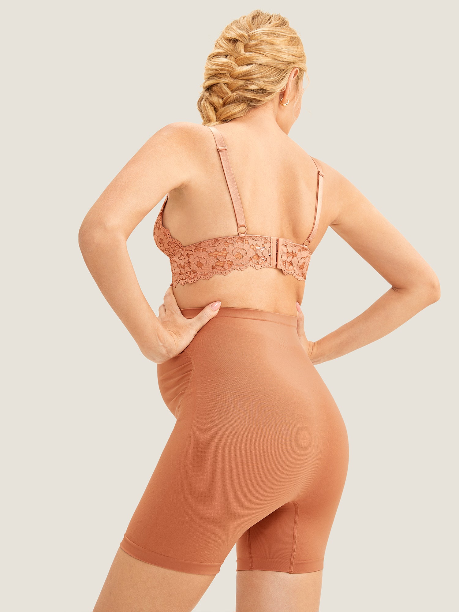 MOMANDA Women's High Waist Shapewear Maternity Shorts|Seamless Sun Kissed