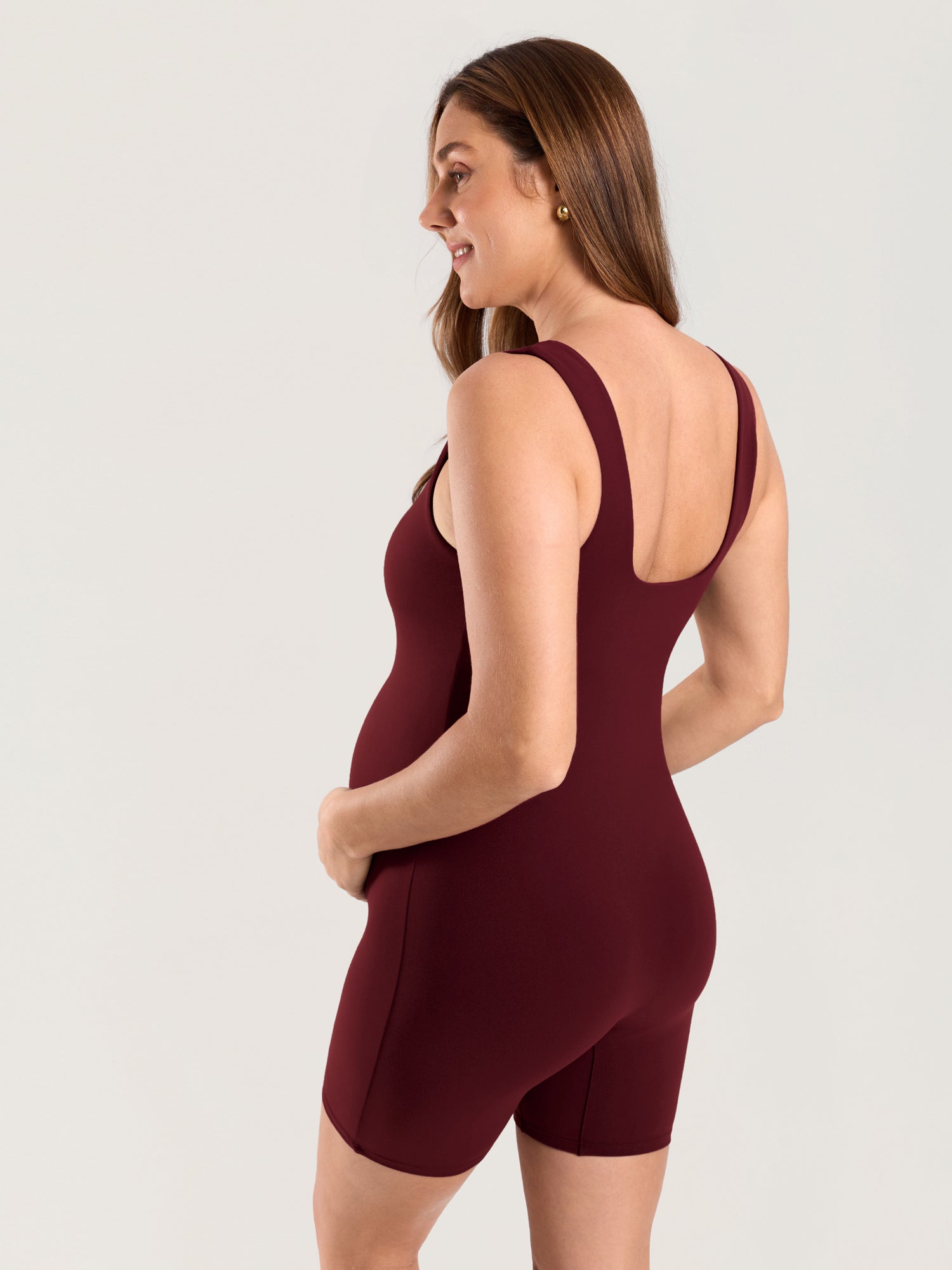 MOMANDA Women's Natrelax® Maternity Romper Red Merlot