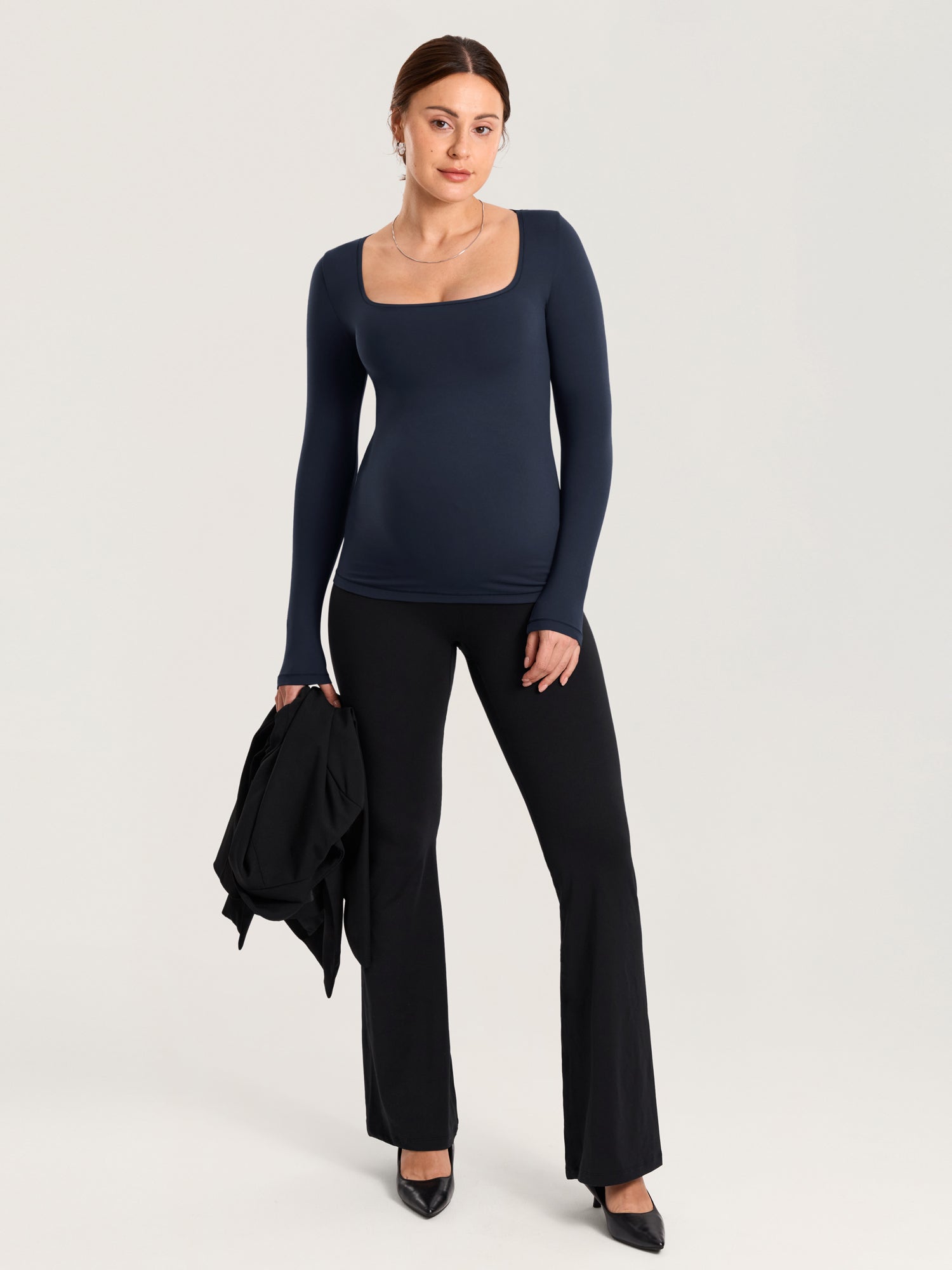 AirSoft Square Neck Maternity Top - Long Sleeves
