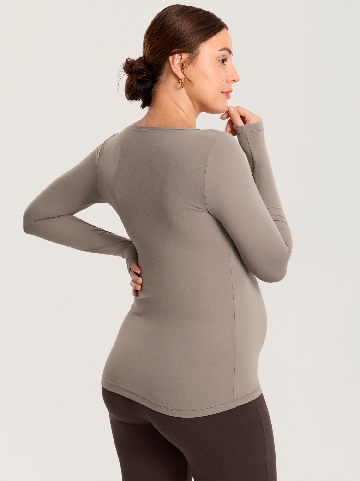 AirSoft Square Neck Maternity Top - Long Sleeves