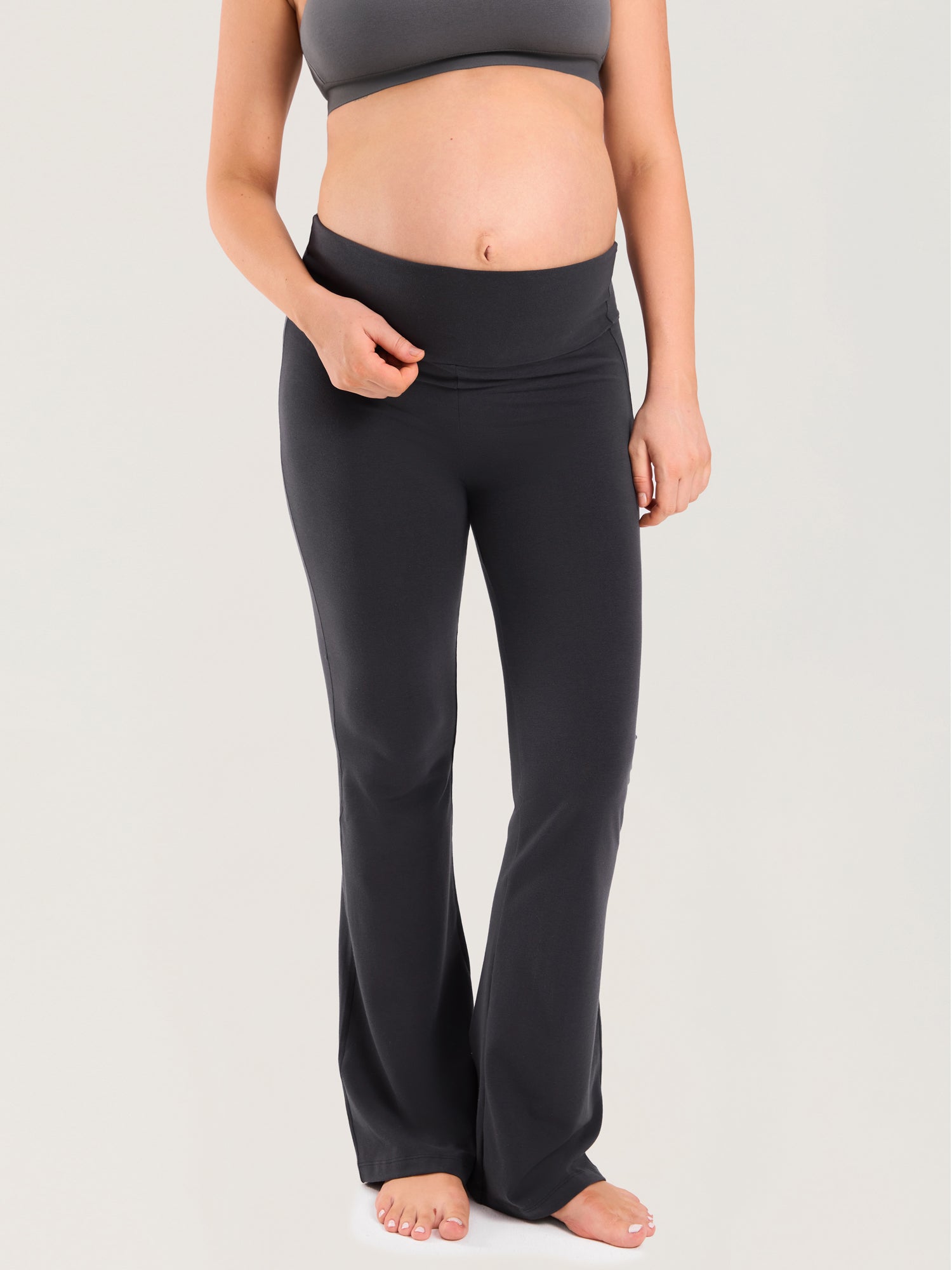 Cotton Foldover Maternity Flare Pants 30.5"