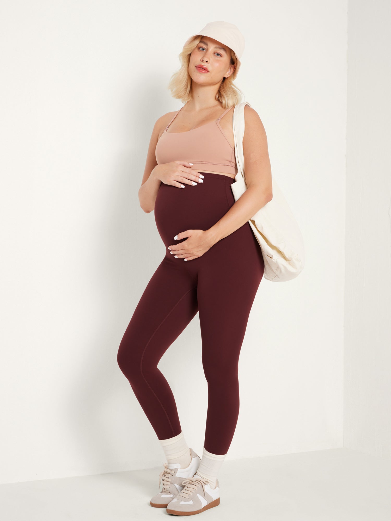 Women's Maternity Leggings Super High Rise Natrelax 28'' Red Merlot