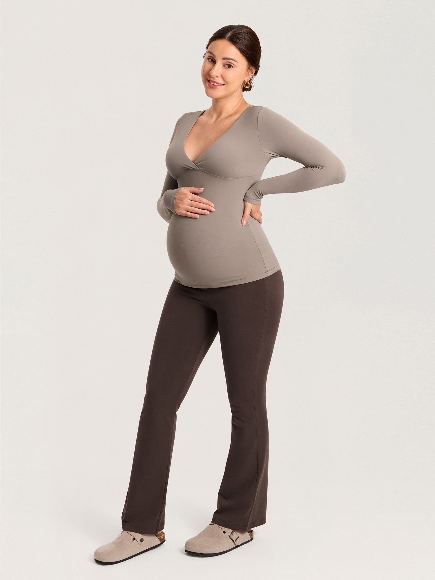 Crossover Maternity Top & Flare Leggings