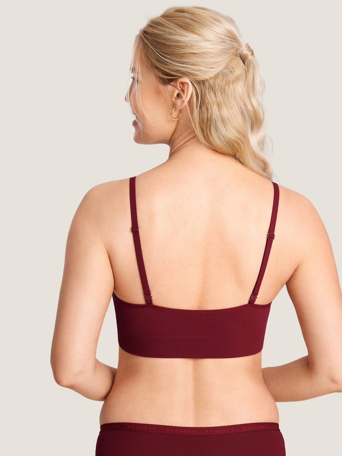 MOMANDA Women's Ribbed Scoop Nursing Bralette Andorra @model_info:MOM3