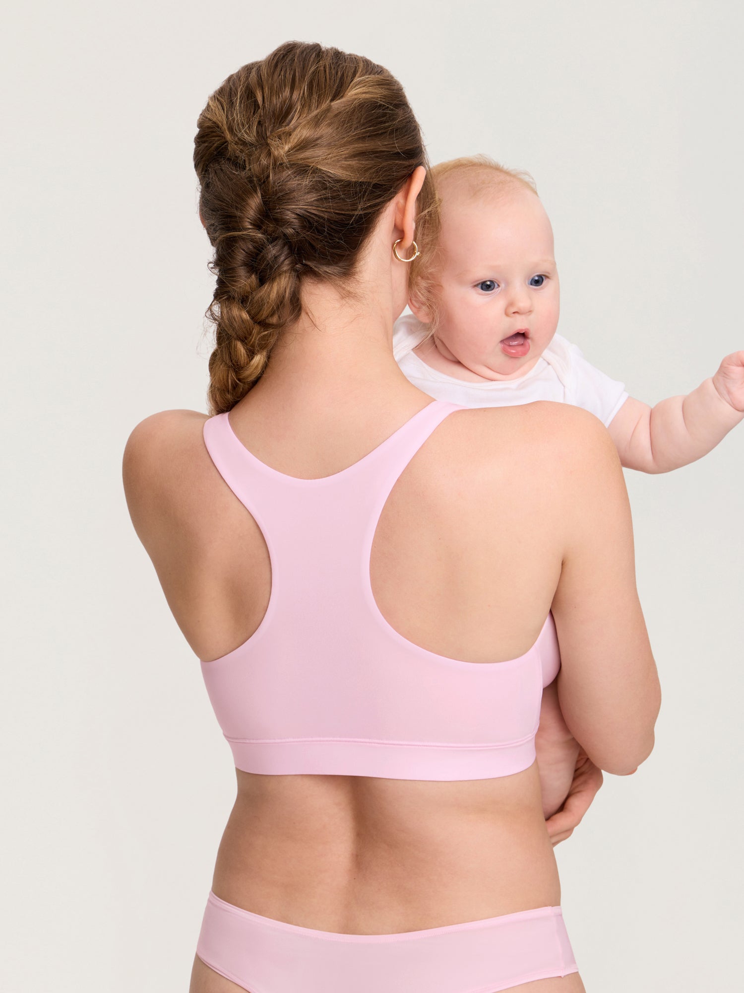 MOMANDA Women's Inbarely® Crossover Racerback Nursing Bra Sweet Pink