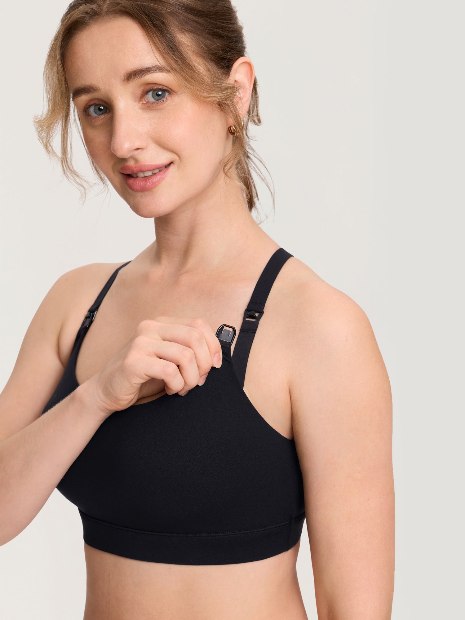 MOMANDA Women's Natrelax® Adjustable Y-back Nursing Bra Black