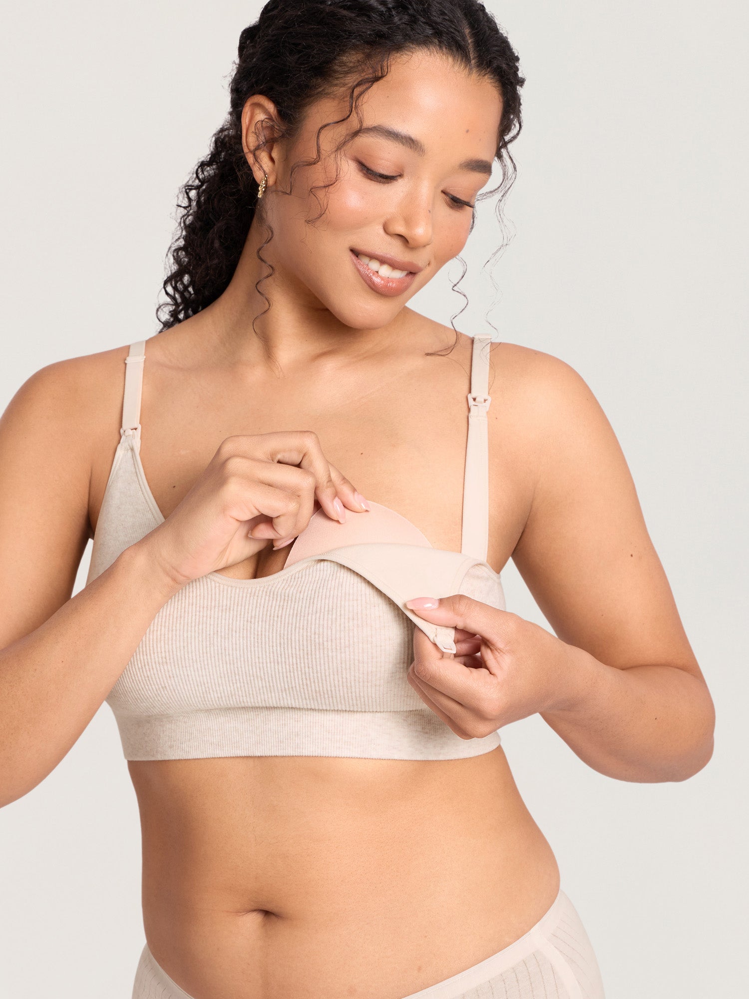 Ribbed Cotton Nursing Bralette