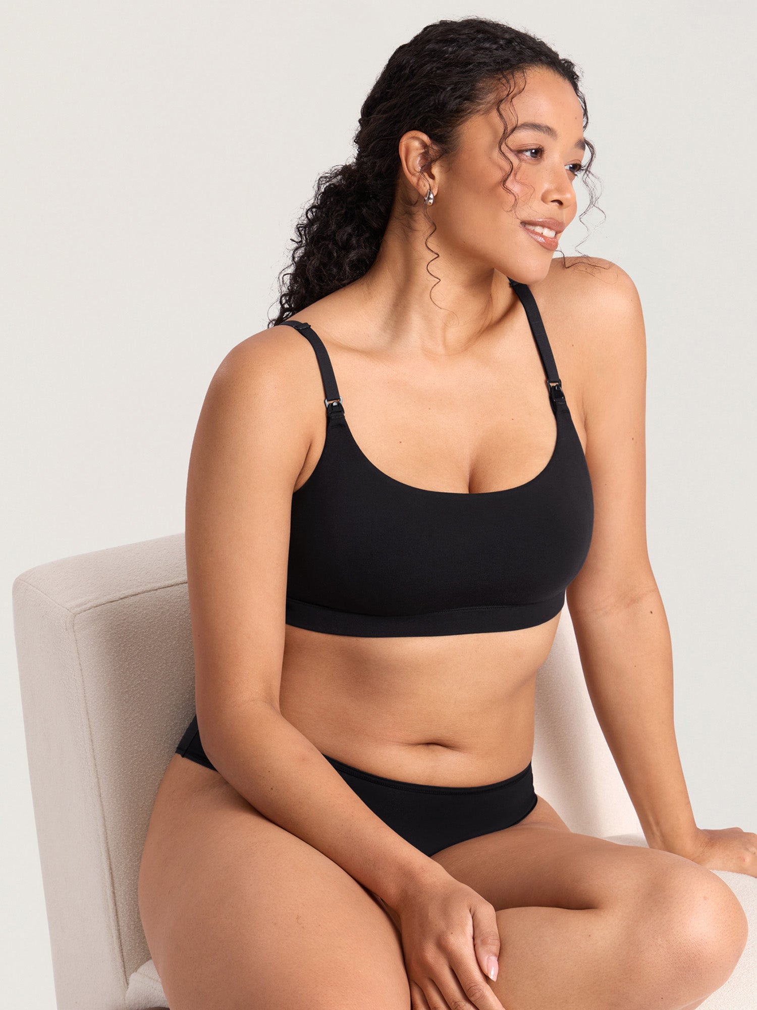 Cotton Scoop Neck Nursing Bralette