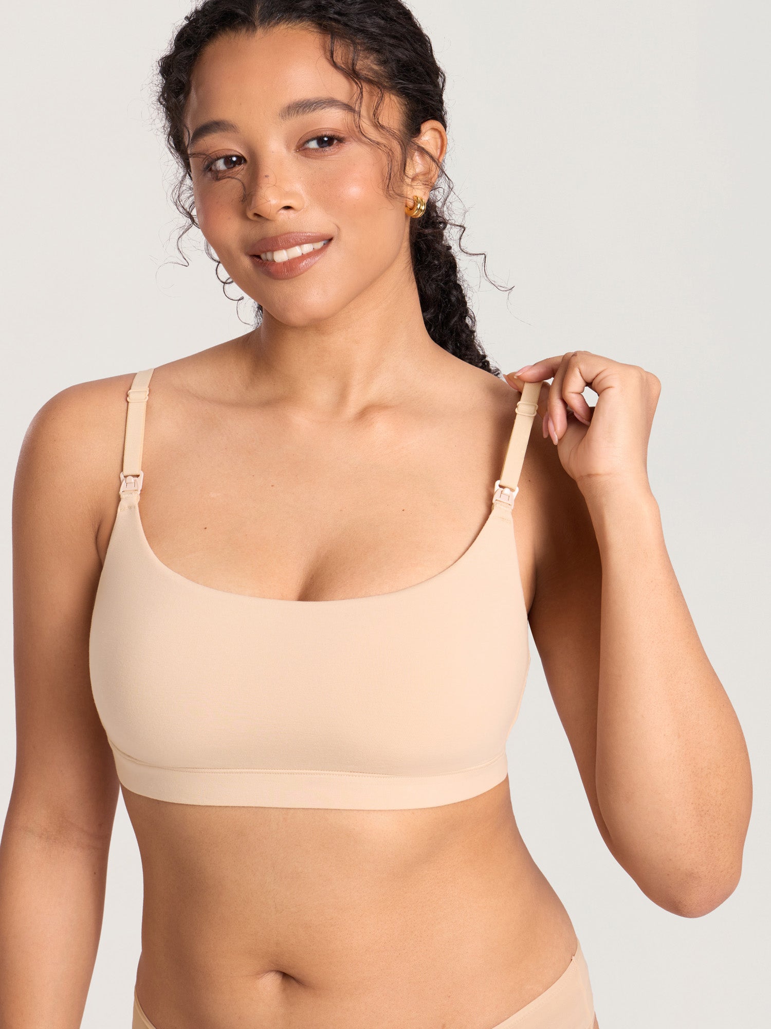 Cotton Scoop Neck Nursing Bralette