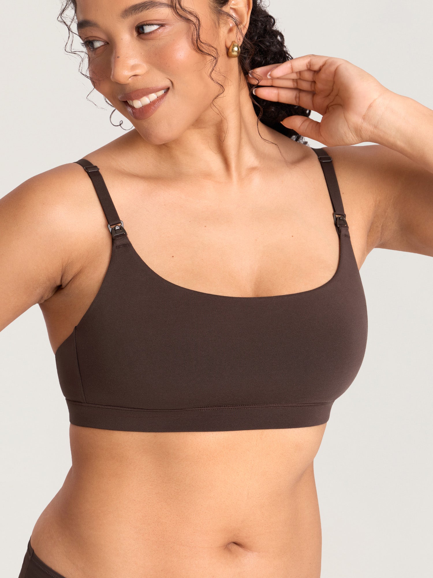 Cotton Scoop Neck Nursing Bralette