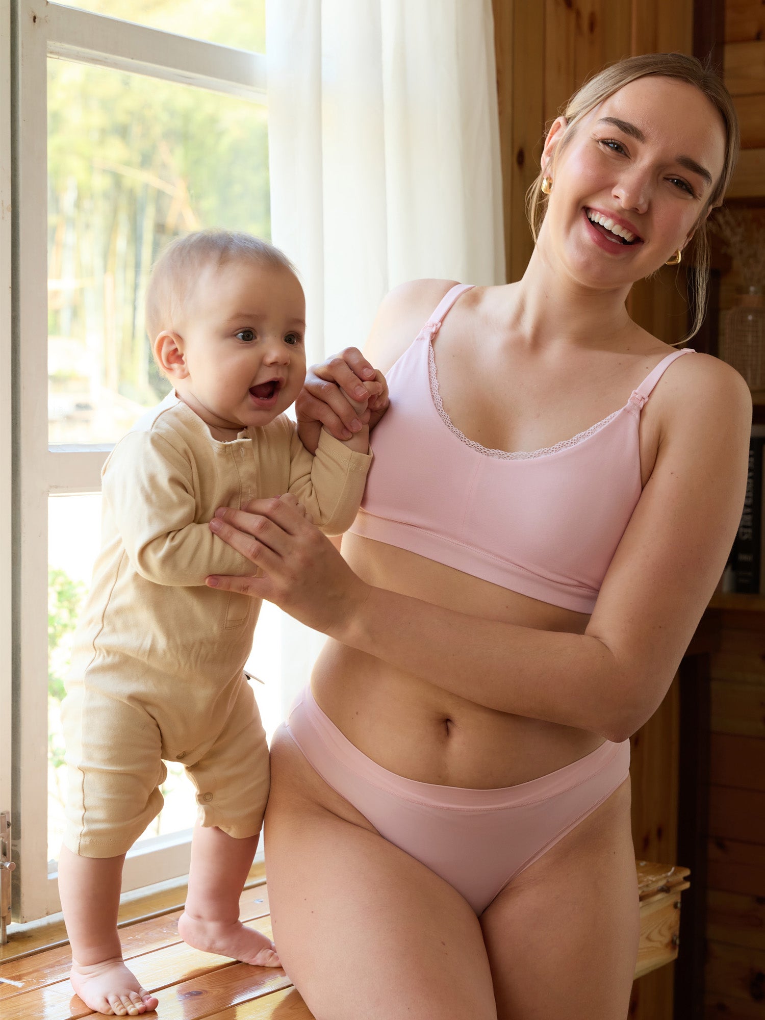 Cotton Lace Trim Nursing Bralette