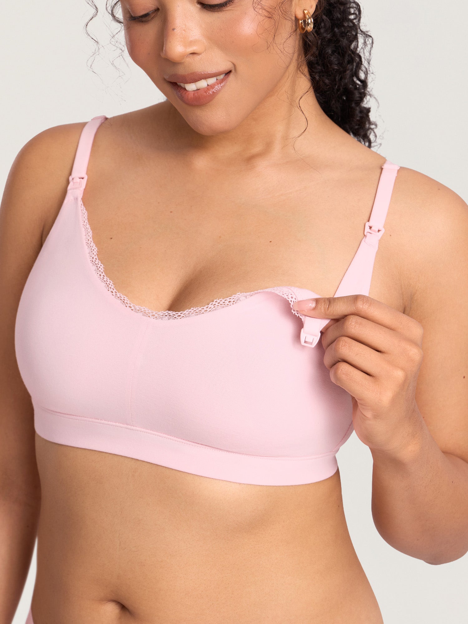 Cotton Lace Trim Nursing Bralette