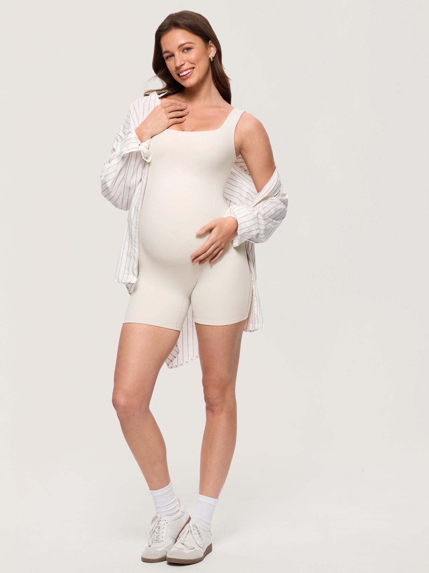 Airsofta Square Neck Maternity Romper