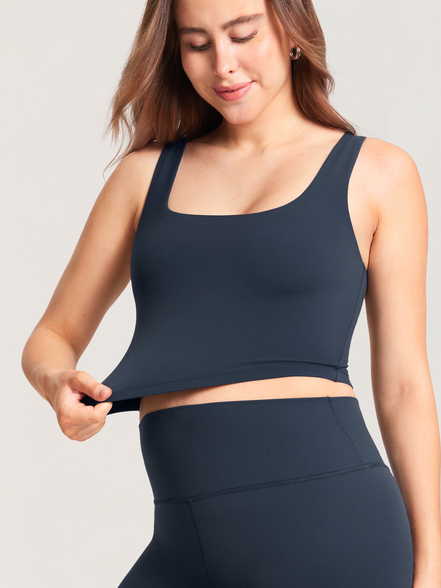 MOMANDA Women's Natrelax® Pumping Crop Tank Top Twilight Blue