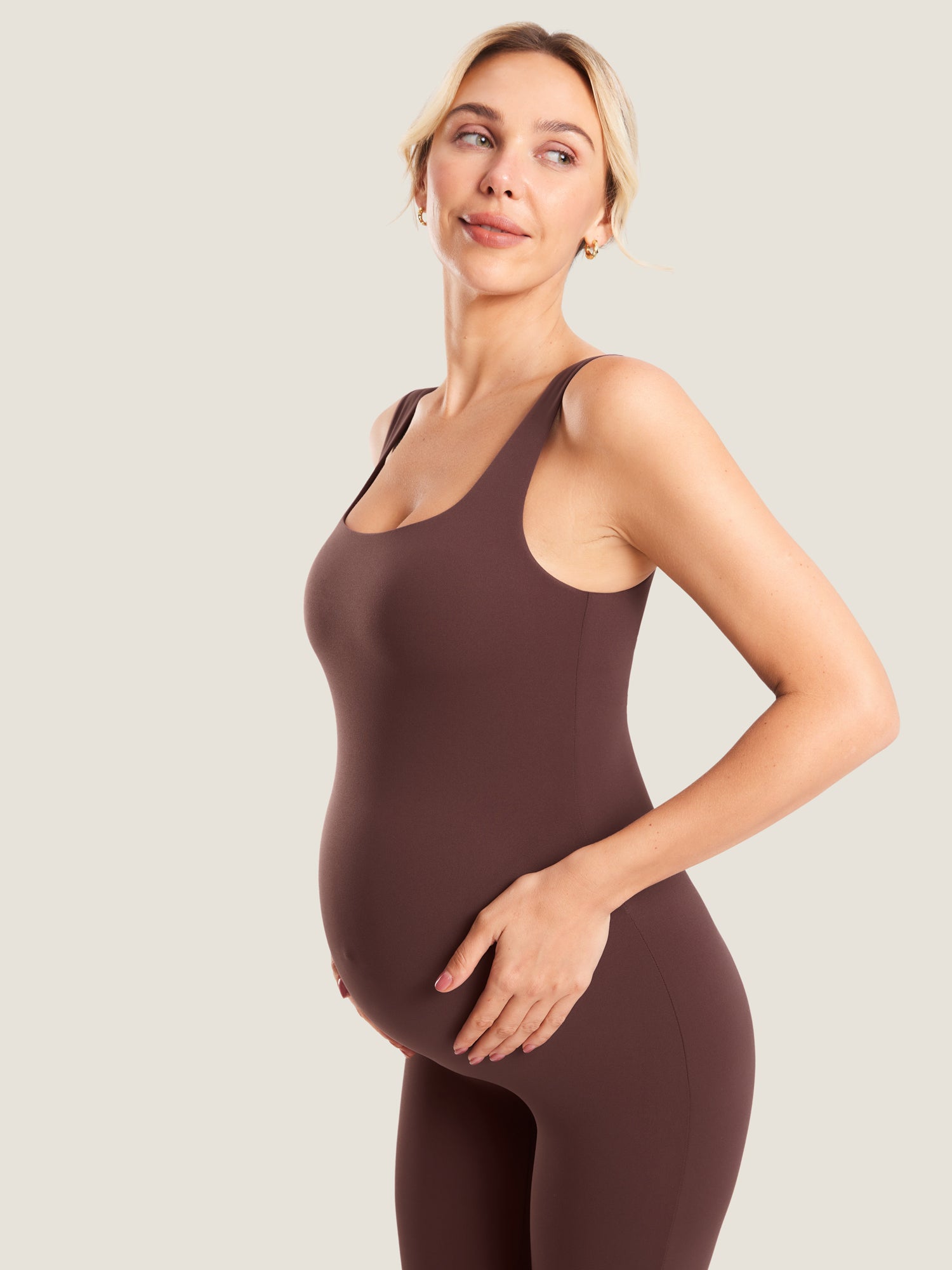 MOMANDA Women's Natrelax® Maternity Jumpsuit Taupe