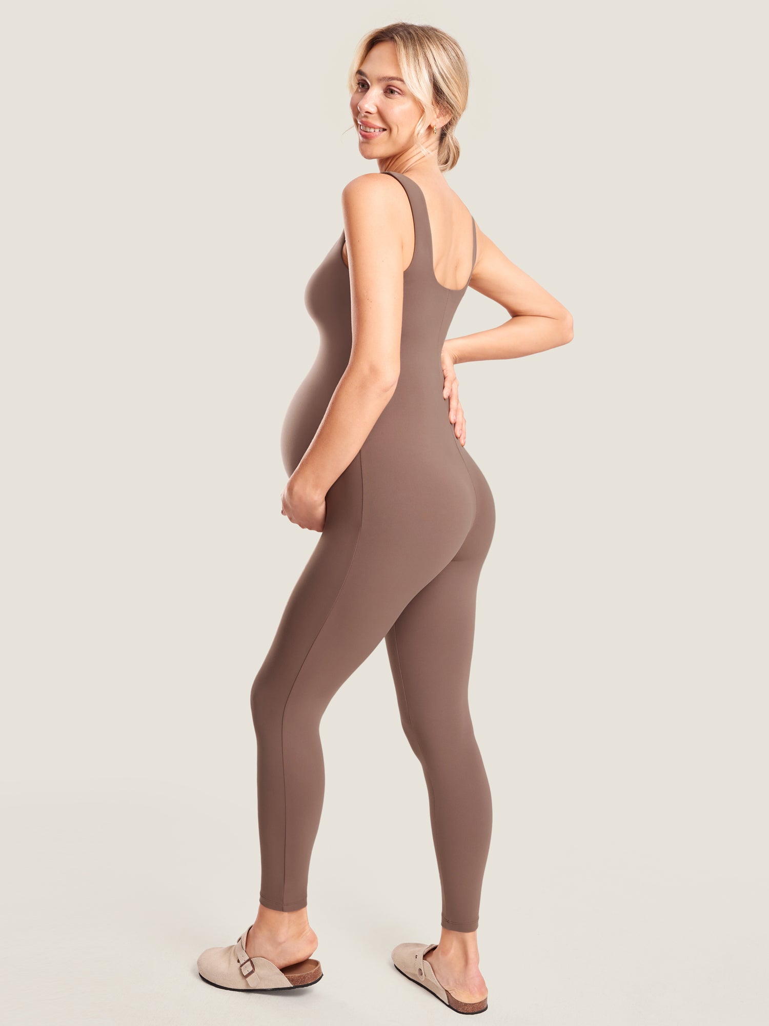 MOMANDA Women's Natrelax® Maternity Jumpsuit Brown Purple