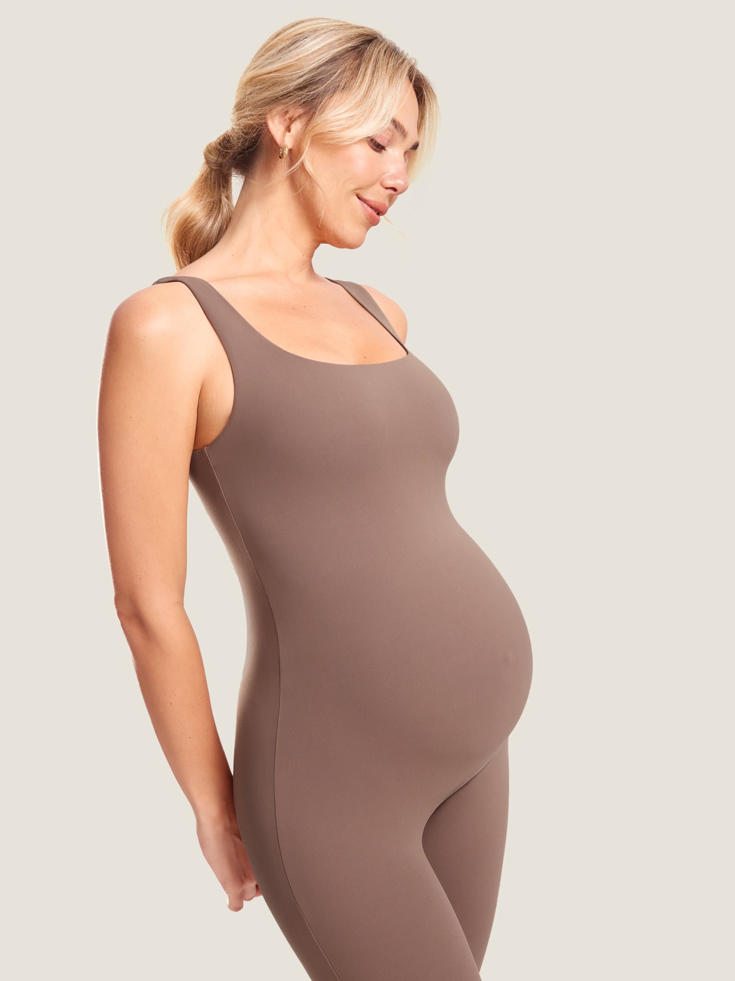 MOMANDA Women's Natrelax® Maternity Jumpsuit Brown Purple