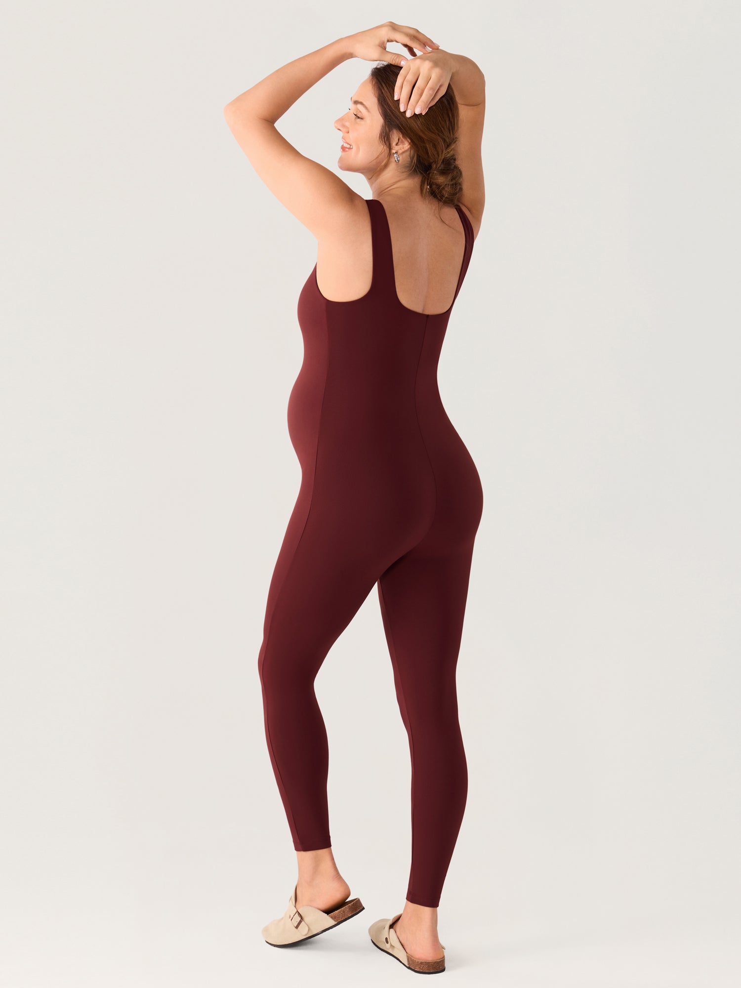 MOMANDA Women's Natrelax® Maternity Jumpsuit Red Merlot
