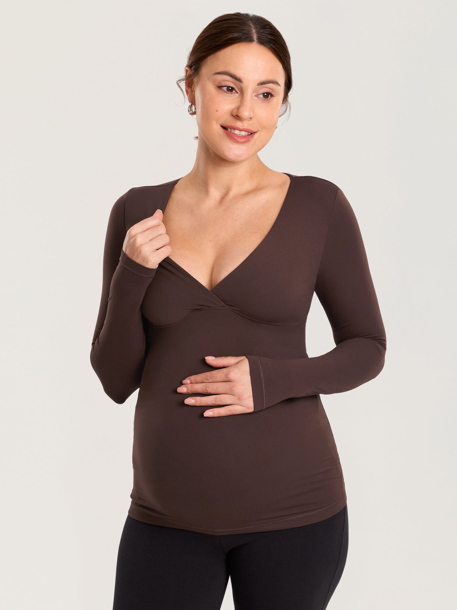 AirSoft Crossover Maternity & Nursing Top - Long Sleeves
