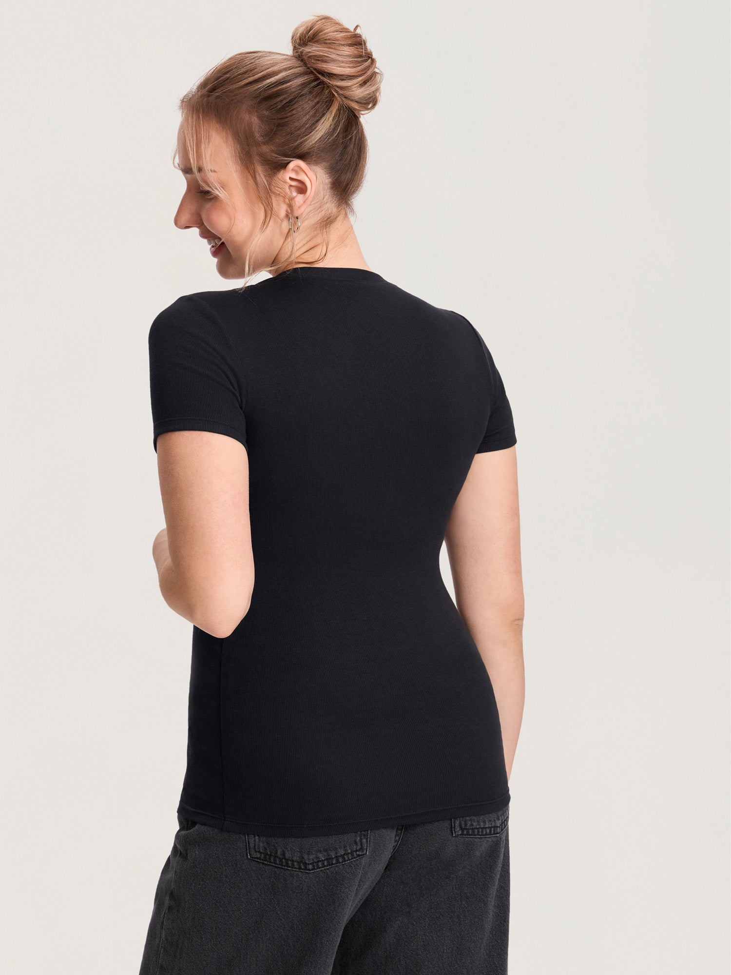 Cotton Rib Henley Maternity Short Sleeve Shirts