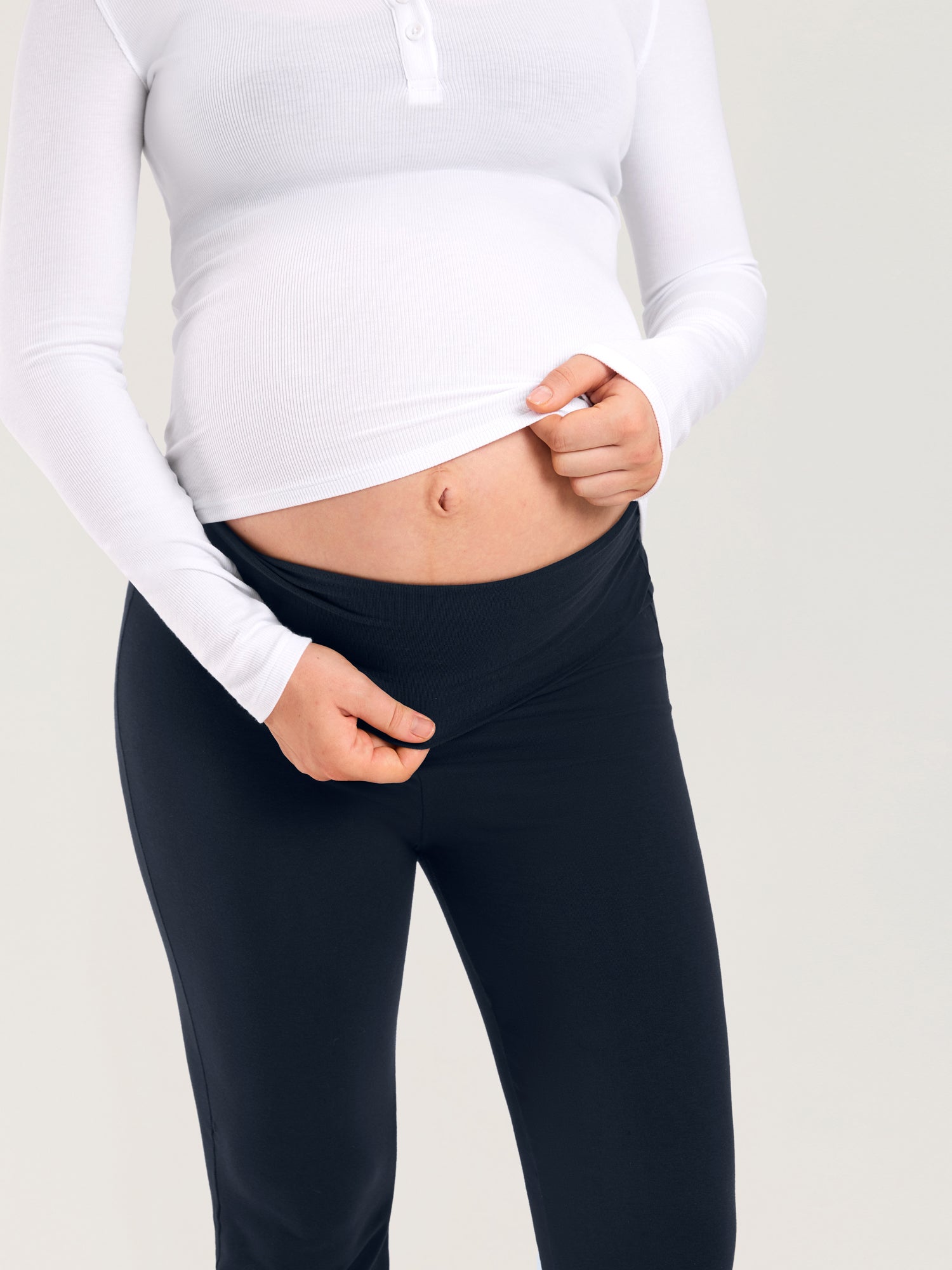 Cotton Foldover Maternity Flare Pants 30.5"