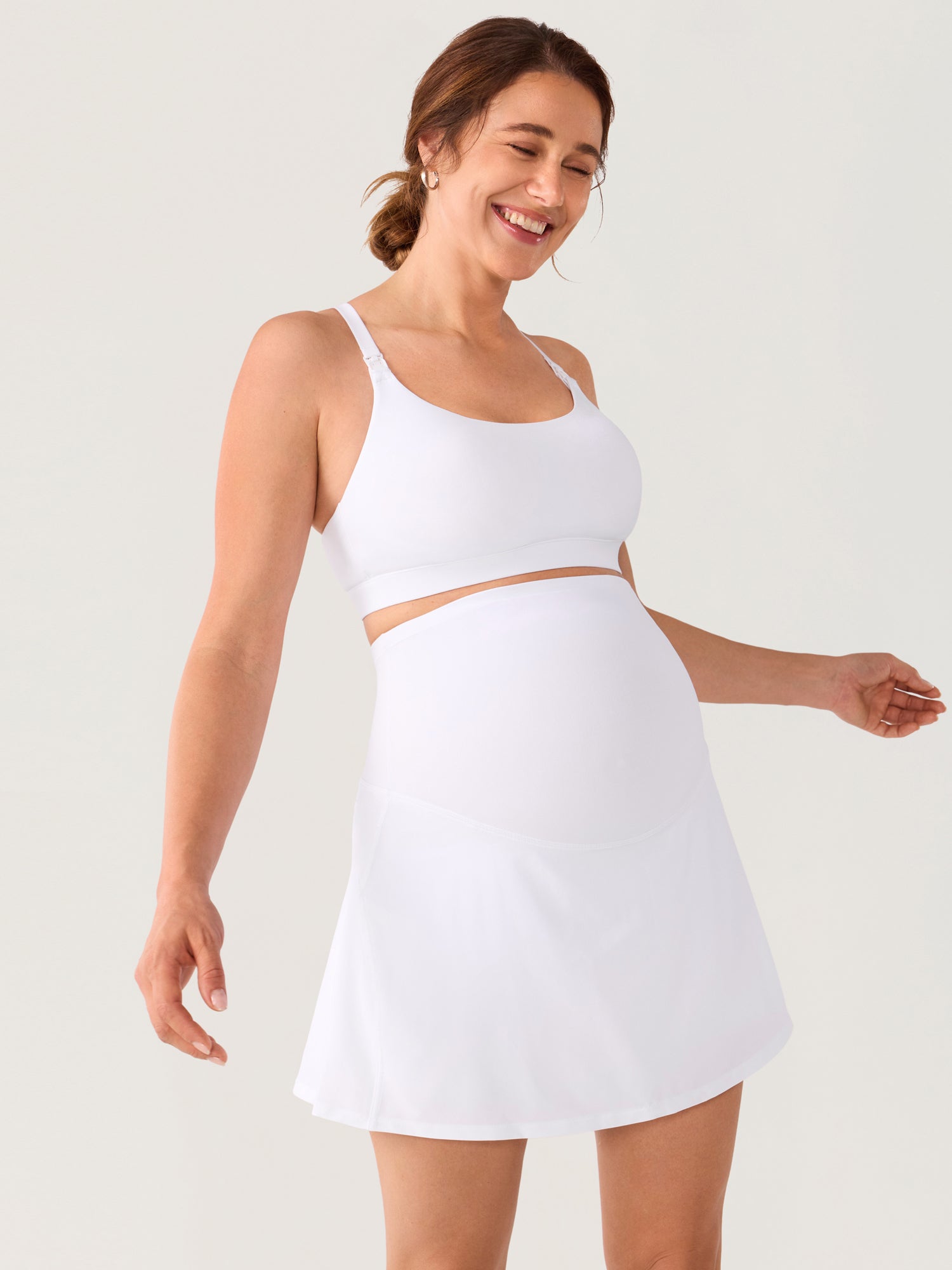 High Waisted A Line Maternity Tennis Skirts