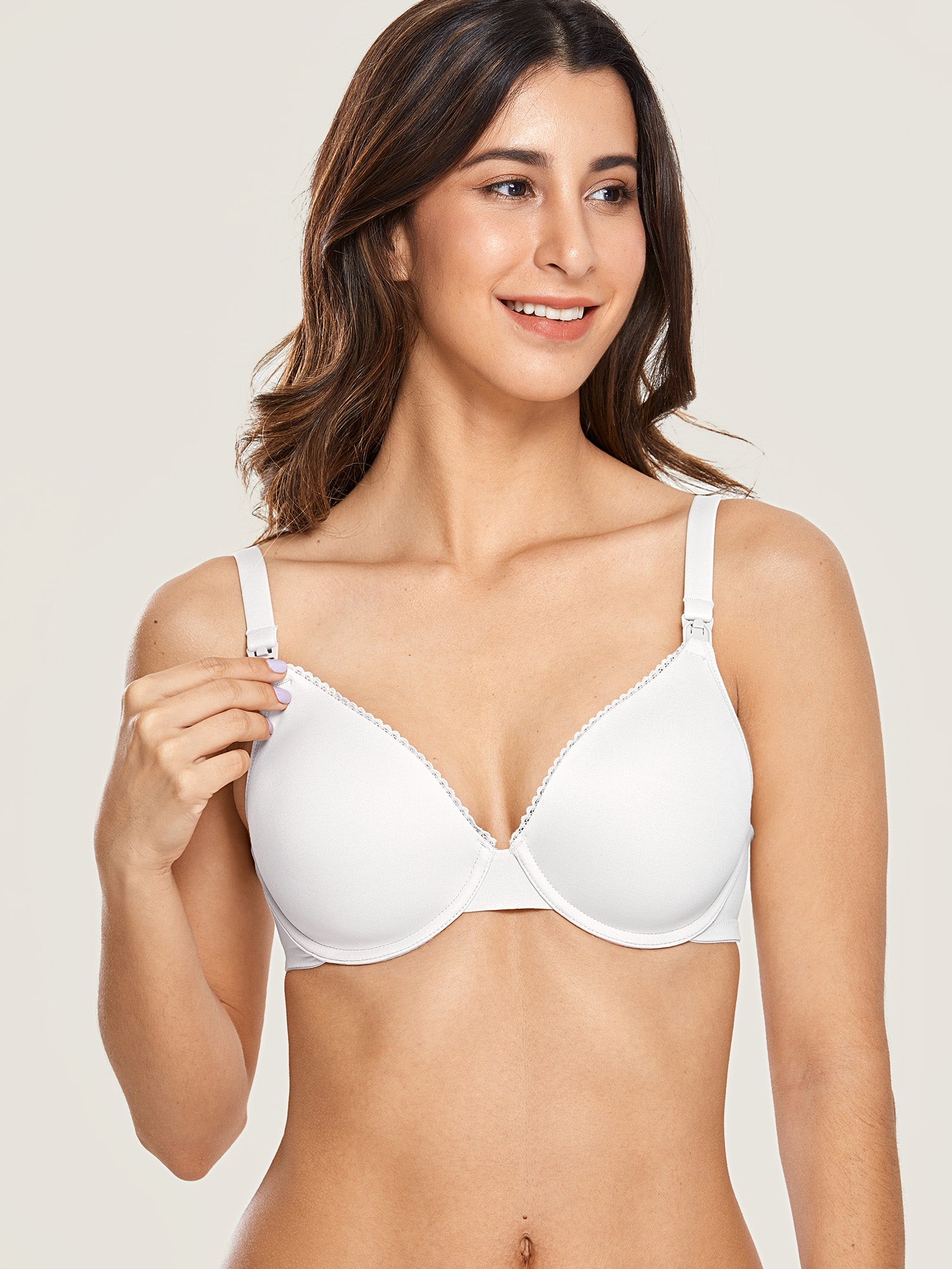 Momanda Women's Underwired Support Nursing Bra White