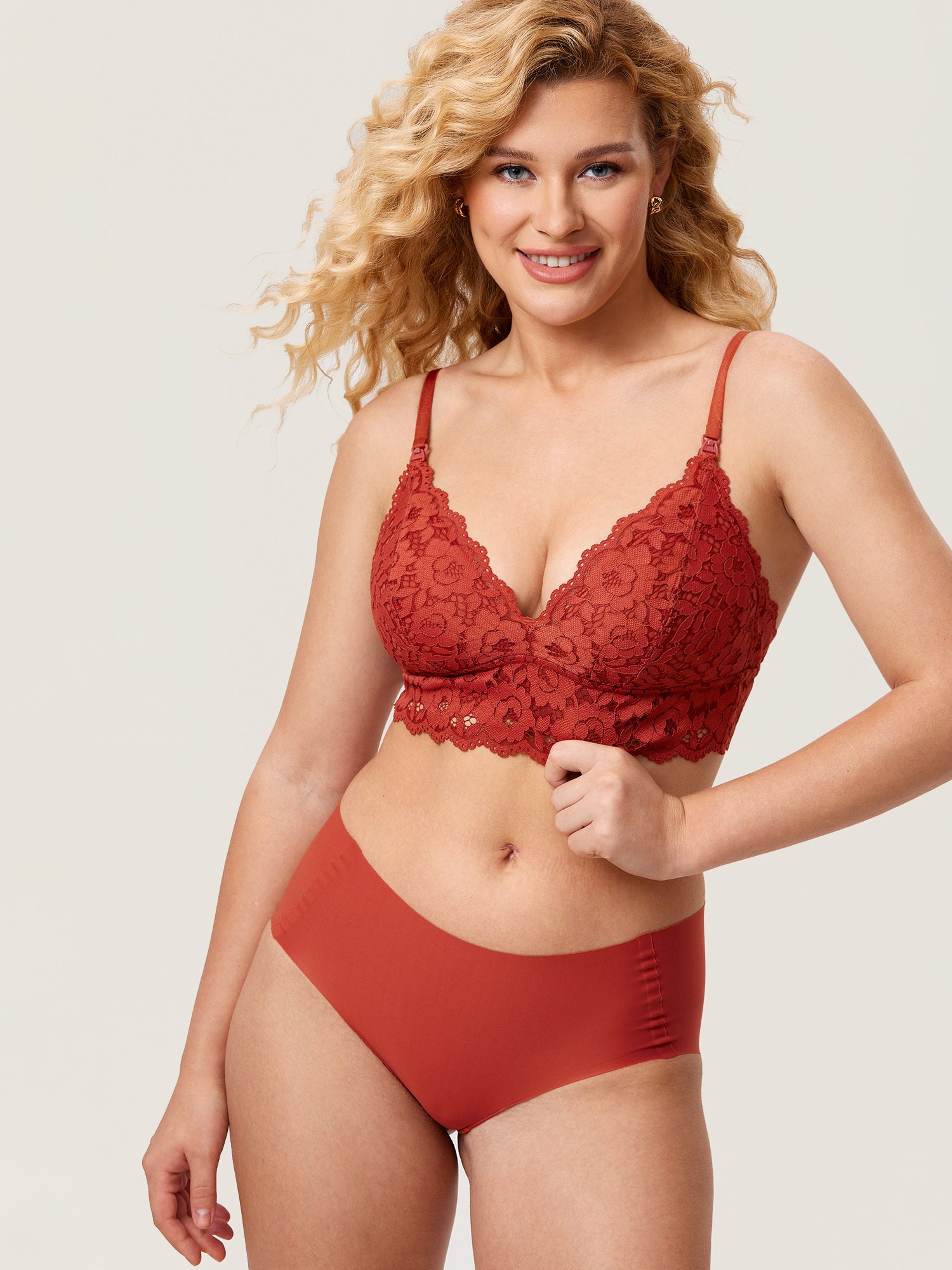 More Coverage Lace Plunge Nursing Bralette